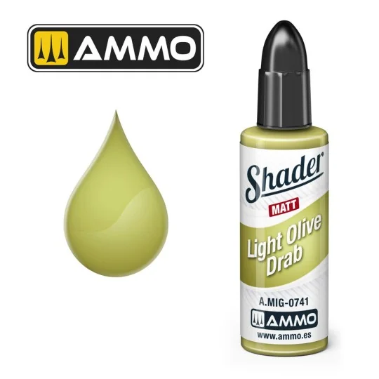 MATT SHADER Light Olive Draw - AMMO by MIG Jimenez A.MIG-0741 MATT SHADER Light Olive Draw - AMMO by MIG Jimenez A.MIG-0741