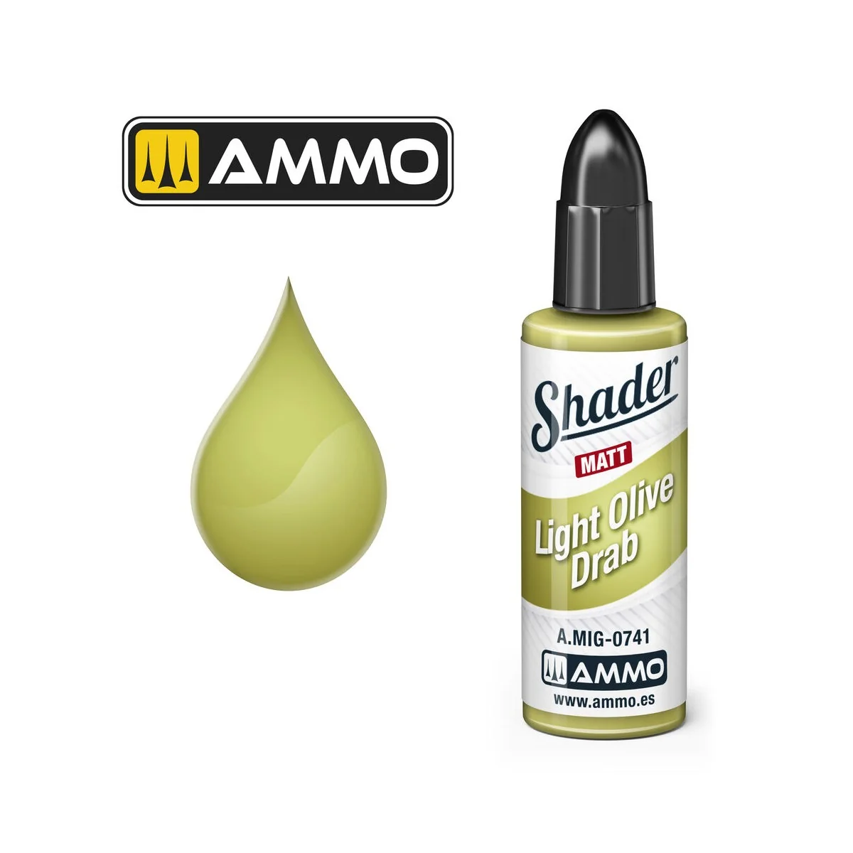 MATT SHADER Light Olive Draw - AMMO by MIG Jimenez A.MIG-0741 MATT SHADER Light Olive Draw - AMMO by MIG Jimenez A.MIG-0741