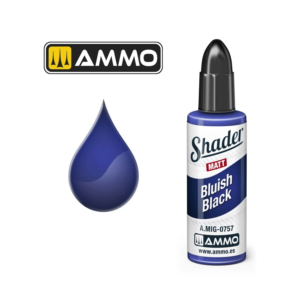 MATT SHADER Bluish Black - AMMO by MIG Jimenez A.MIG-0757