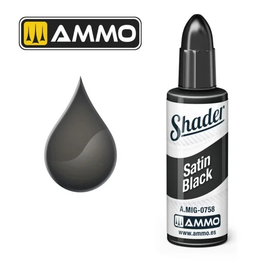 MATT SHADER Satin Black - AMMO by MIG Jimenez A.MIG-0758