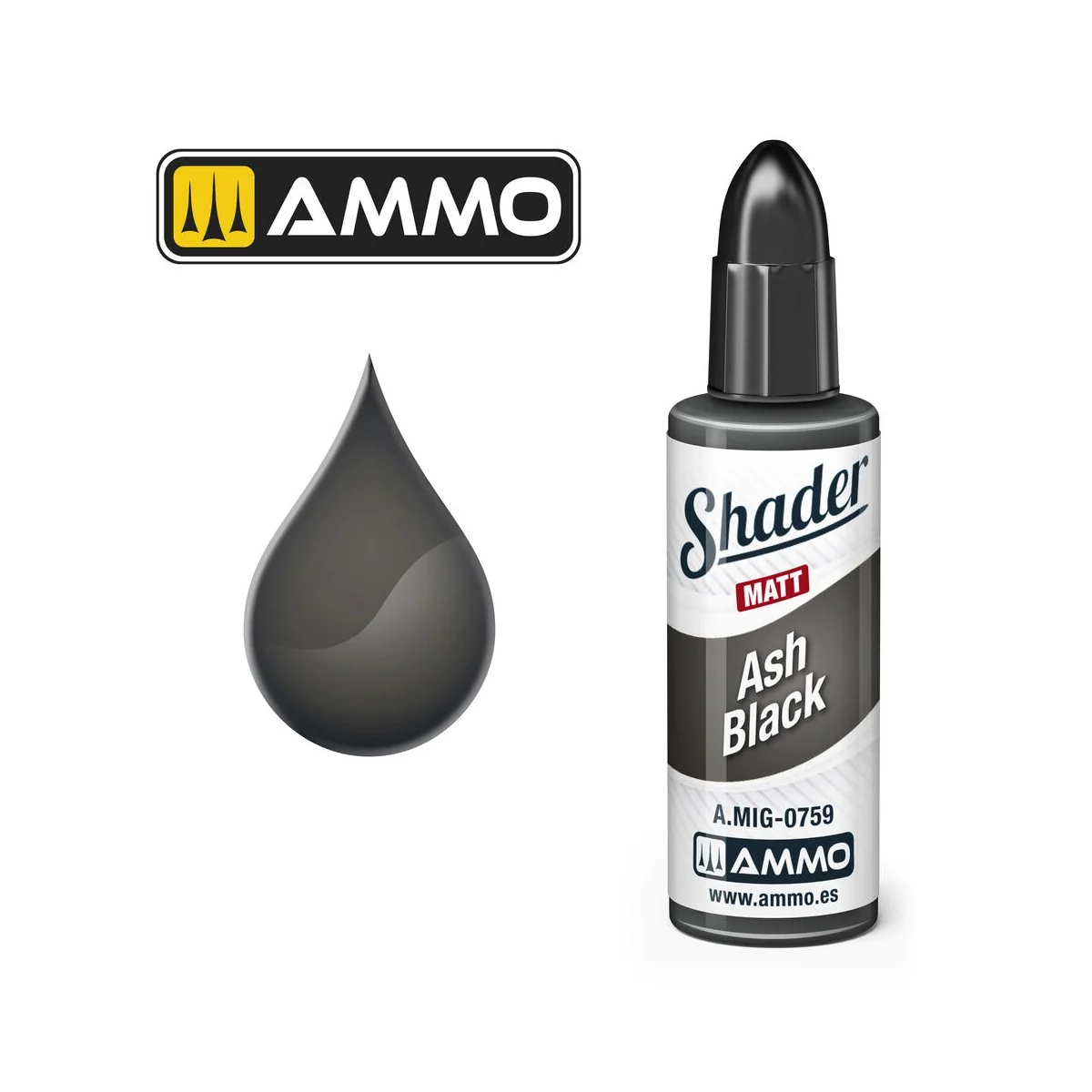 MATT SHADER Ash Black - AMMO by MIG Jimenez A.MIG-0759