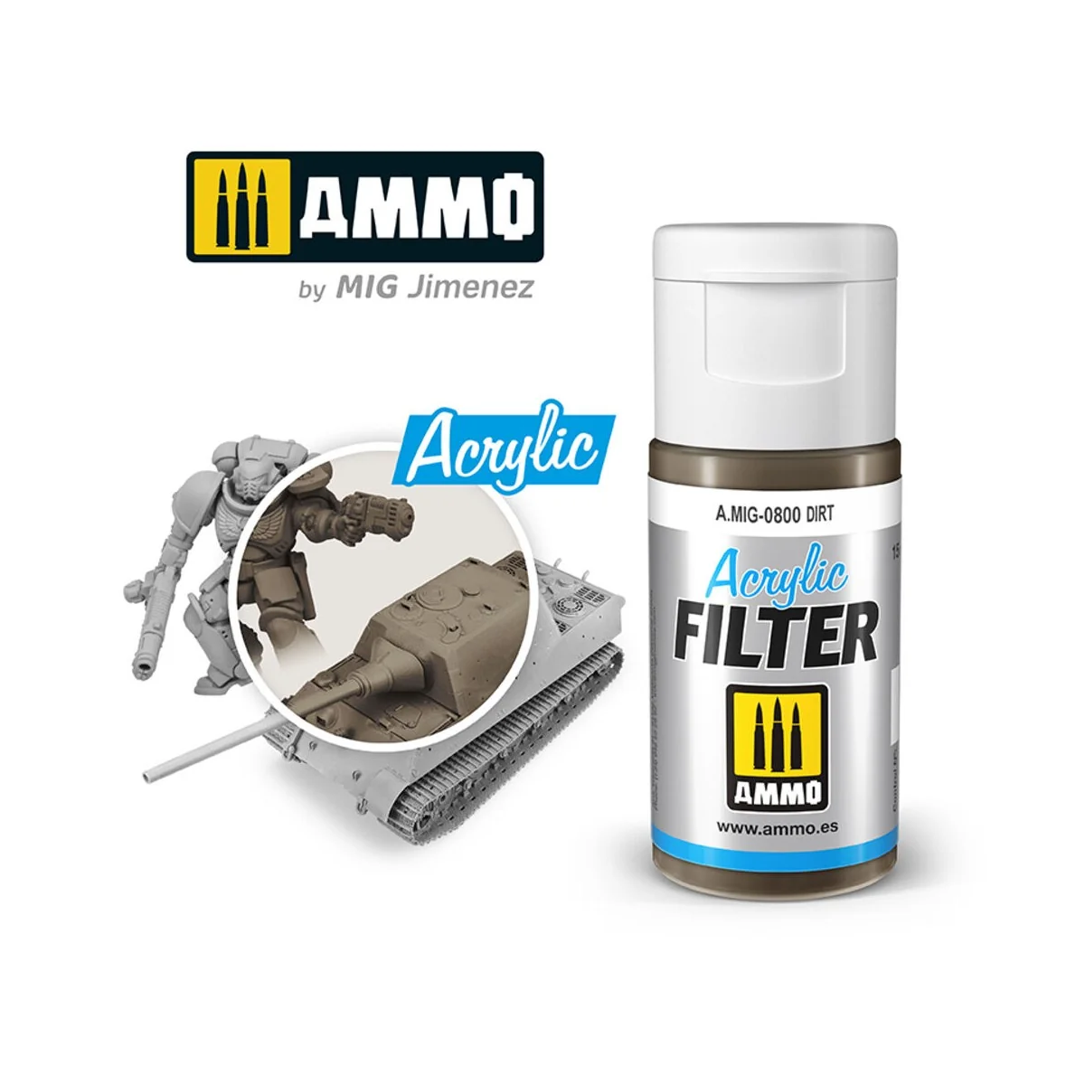 ACRYLIC FILTER Dirt - AMMO by MIG Jimenez A.MIG-0800