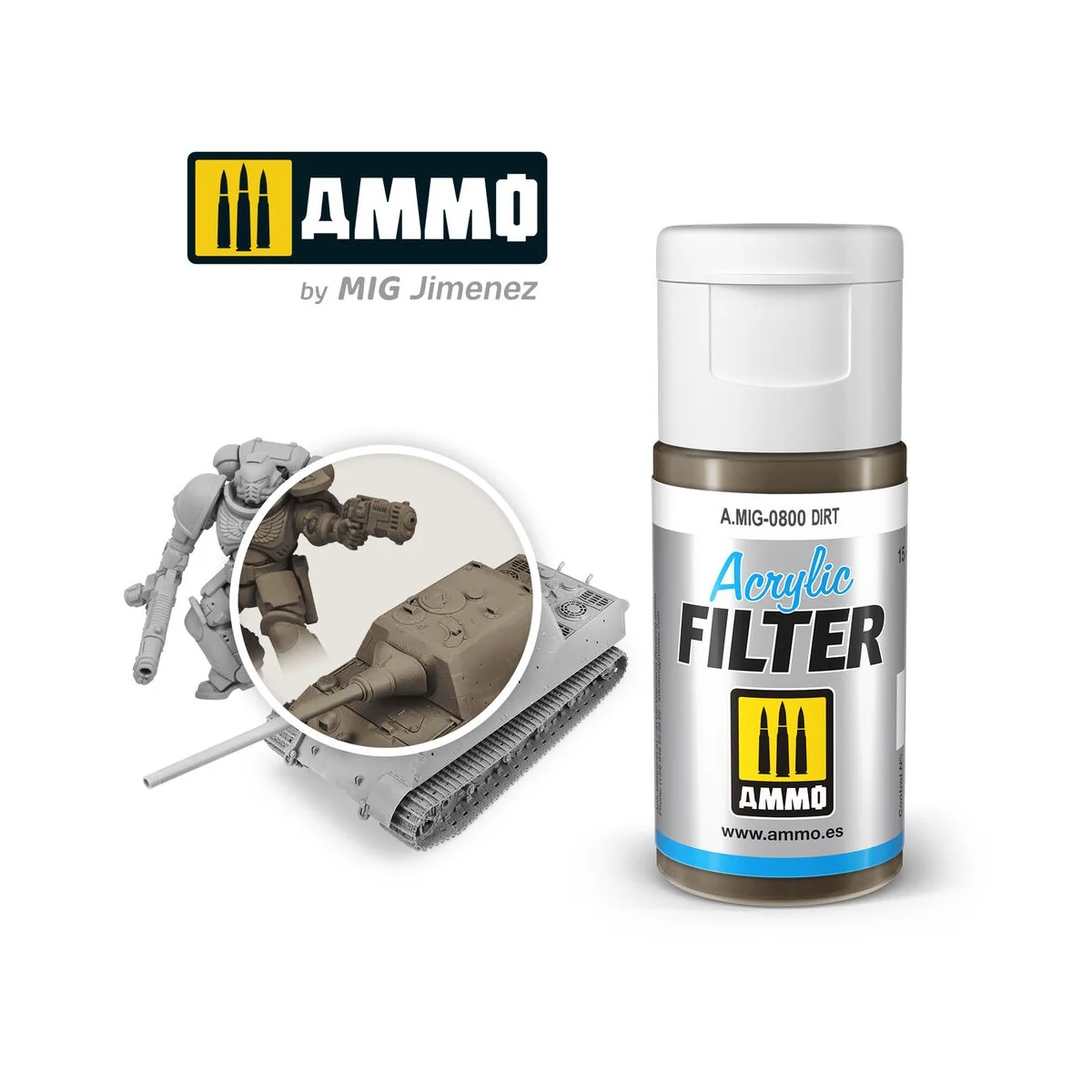 ACRYLIC FILTER Dirt - AMMO by MIG Jimenez A.MIG-0800
