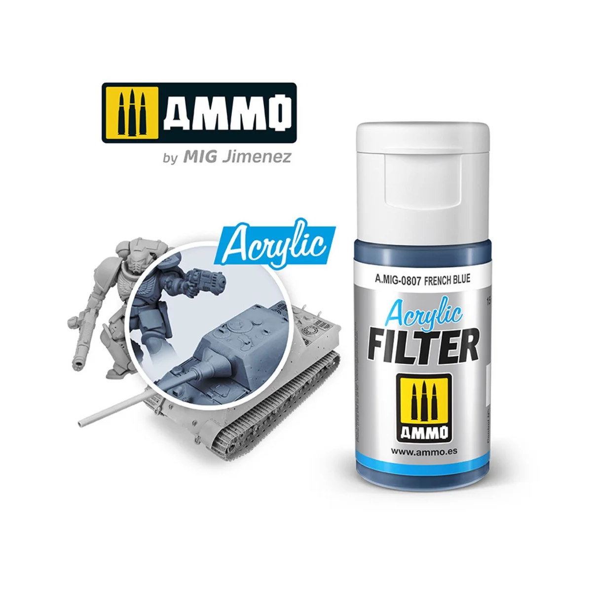ACRYLIC FILTER French Blue - AMMO by MIG Jimenez A.MIG-0807