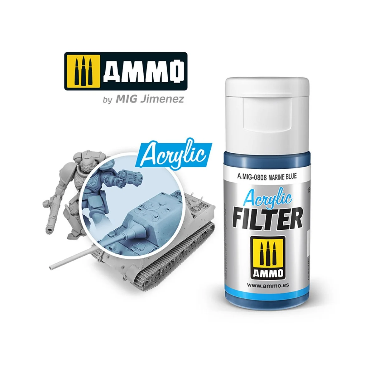ACRYLIC FILTER Marine Blue - AMMO by MIG Jimenez A.MIG-0808