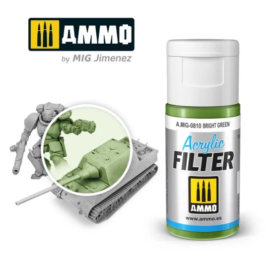 ACRYLIC FILTER Bright Green - AMMO by MIG Jimenez A.MIG-0810