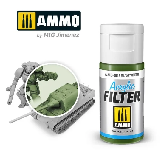ACRYLIC FILTER Military Green - AMMO by MIG Jimenez A.MIG-0813