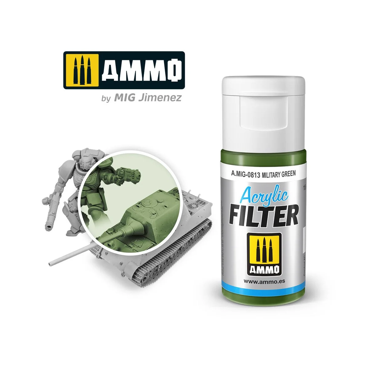 ACRYLIC FILTER Military Green - AMMO by MIG Jimenez A.MIG-0813