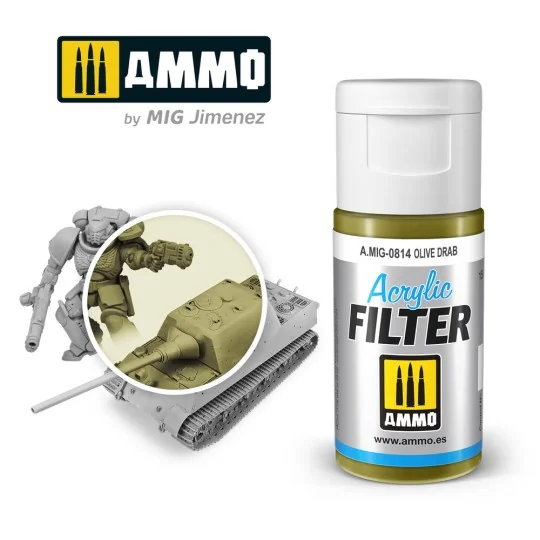 ACRYLIC FILTER Olive Drab - AMMO by MIG Jimenez A.MIG-0814