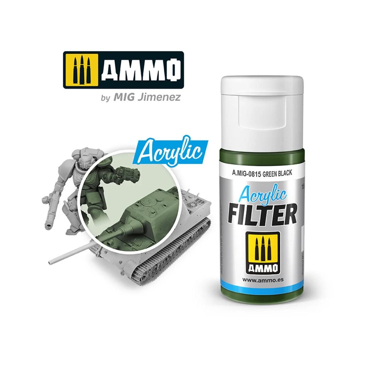 ACRYLIC FILTER Green Black - AMMO by MIG Jimenez A.MIG-0815