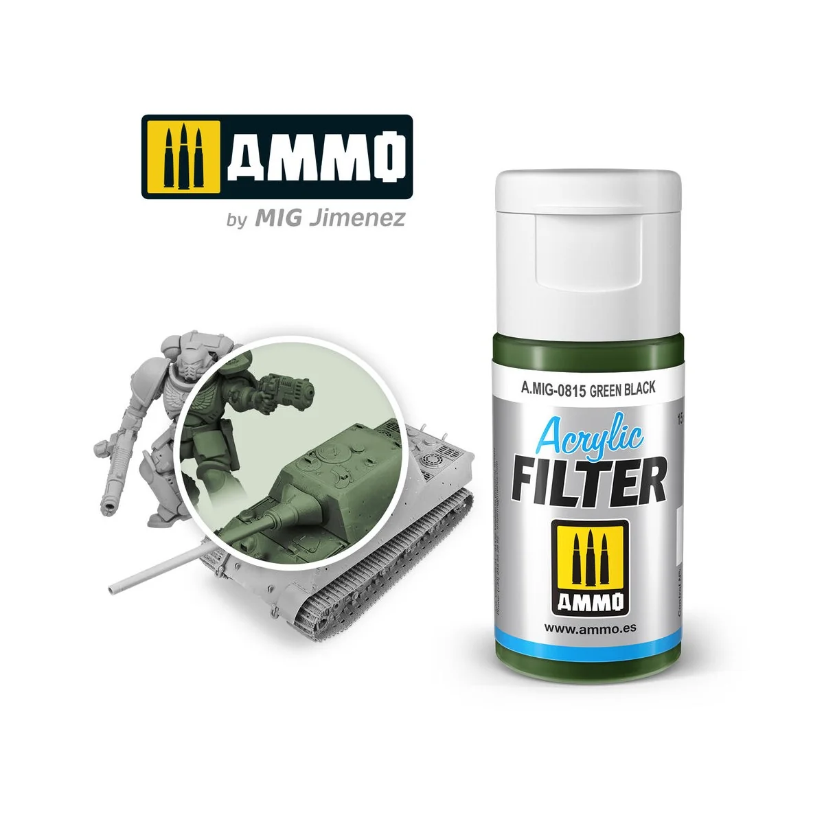 ACRYLIC FILTER Green Black - AMMO by MIG Jimenez A.MIG-0815