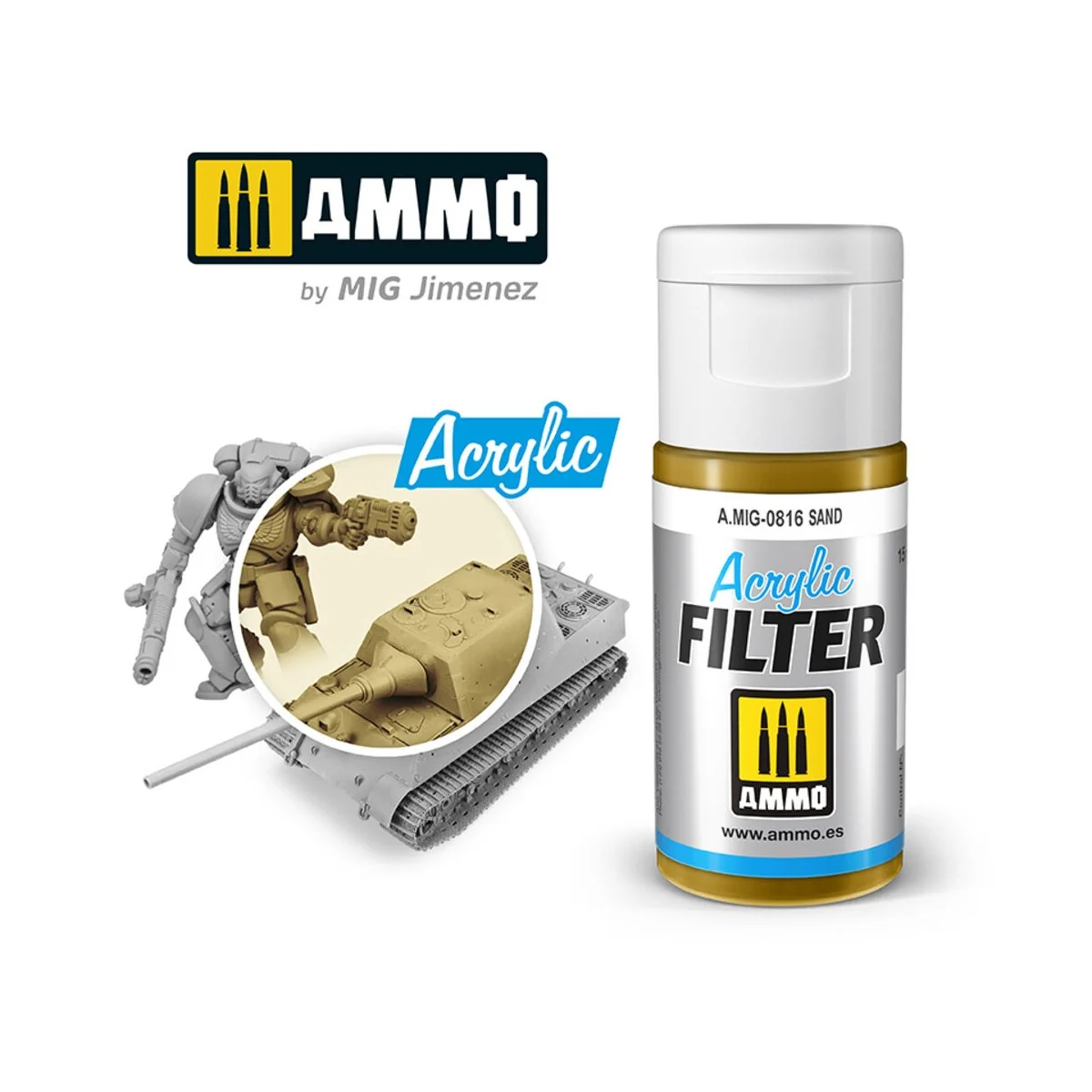 ACRYLIC FILTER Sand - AMMO by MIG Jimenez A.MIG-0816 ACRYLIC FILTER Sand - AMMO by MIG Jimenez A.MIG-0816