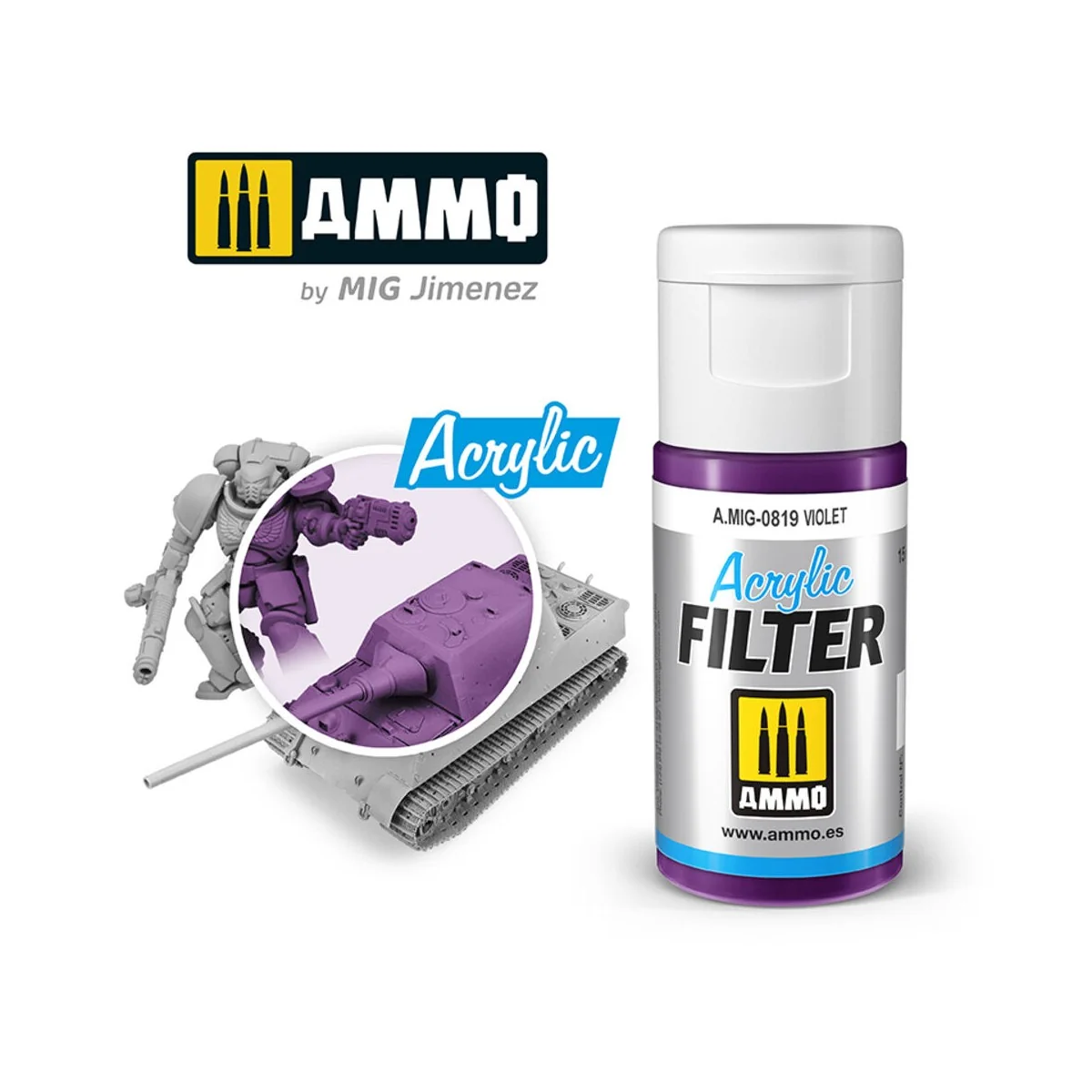 ACRYLIC FILTER Violet - AMMO by MIG Jimenez A.MIG-0819