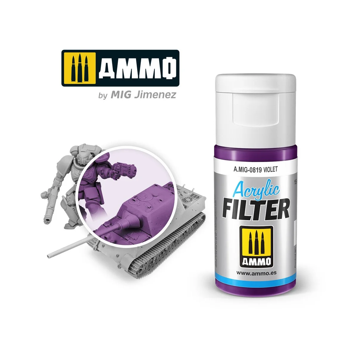 ACRYLIC FILTER Violet - AMMO by MIG Jimenez A.MIG-0819