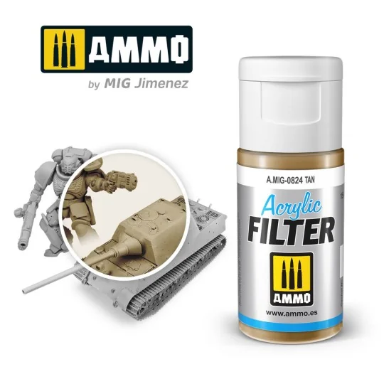 ACRYLIC FILTER Tan - AMMO by MIG Jimenez A.MIG-0824 ACRYLIC FILTER Tan - AMMO by MIG Jimenez A.MIG-0824