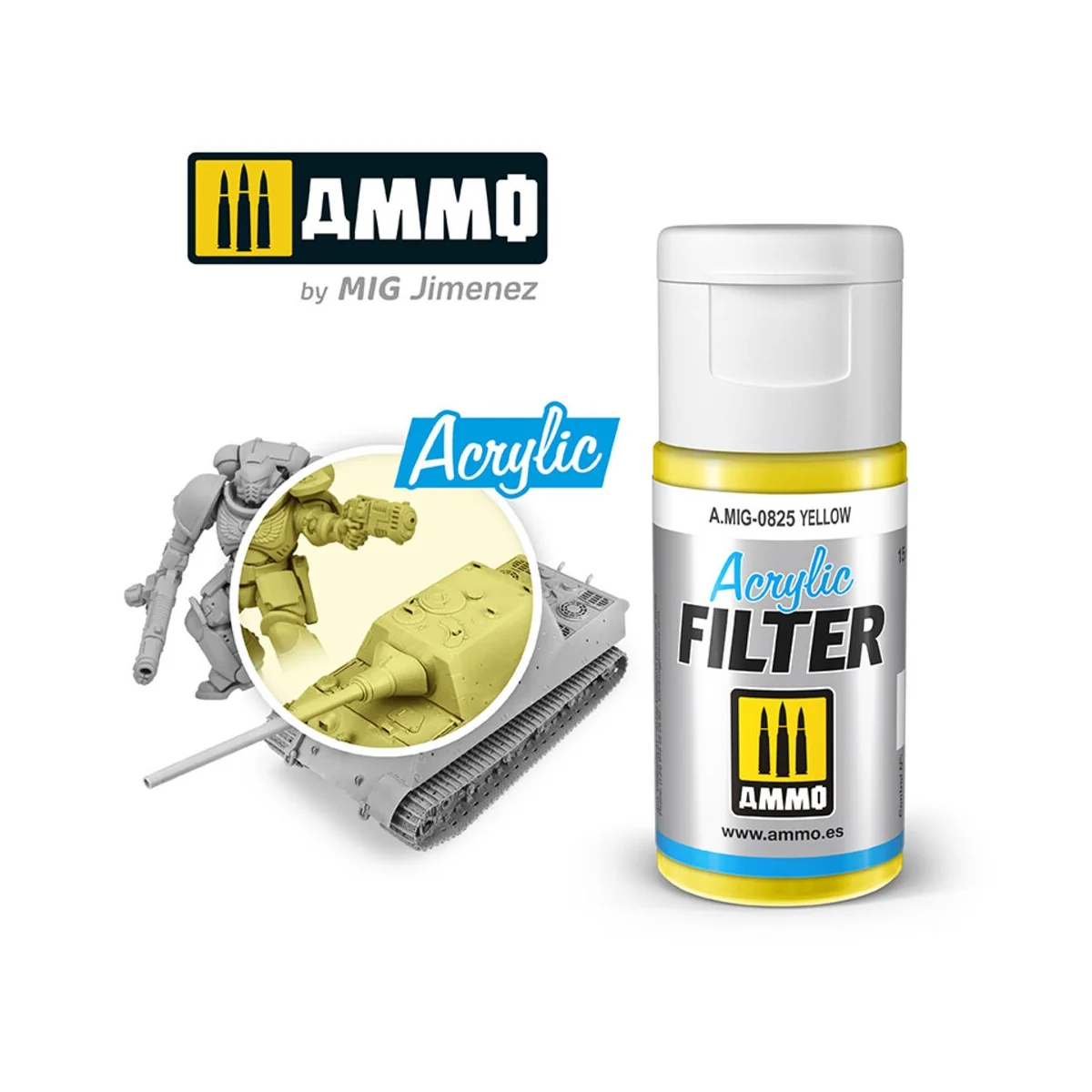 ACRYLIC FILTER Yellow - AMMO by MIG Jimenez A.MIG-0825 ACRYLIC FILTER Yellow - AMMO by MIG Jimenez A.MIG-0825