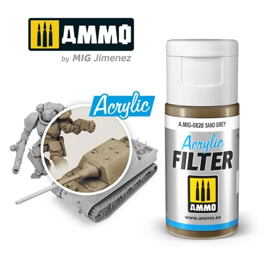 ACRYLIC FILTER Sand Grey - AMMO by MIG Jimenez A.MIG-0828 ACRYLIC FILTER Sand Grey - AMMO by MIG Jimenez A.MIG-0828
