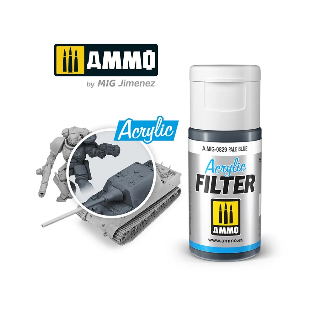ACRYLIC FILTER Pale Blue - AMMO by MIG Jimenez A.MIG-0829