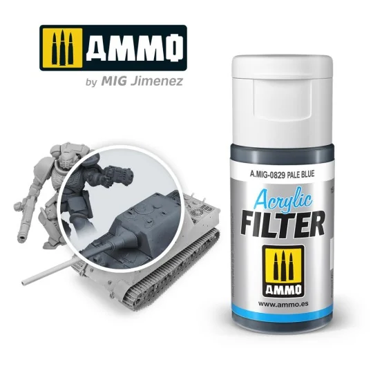 ACRYLIC FILTER Pale Blue - AMMO by MIG Jimenez A.MIG-0829 ACRYLIC FILTER Pale Blue - AMMO by MIG Jimenez A.MIG-0829