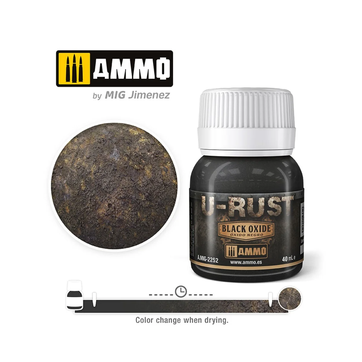 U-RUST Black Oxide (40mL) - AMMO by MIG Jimenez A.MIG-2252