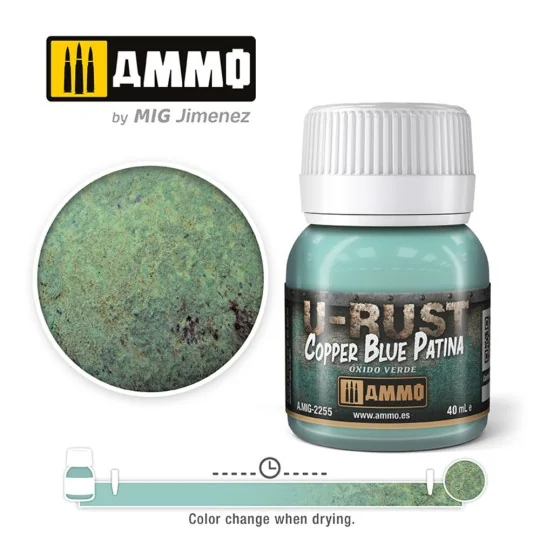 U-RUST Copper Blue Patina (40mL) - AMMO by MIG Jimenez A.MIG-2255