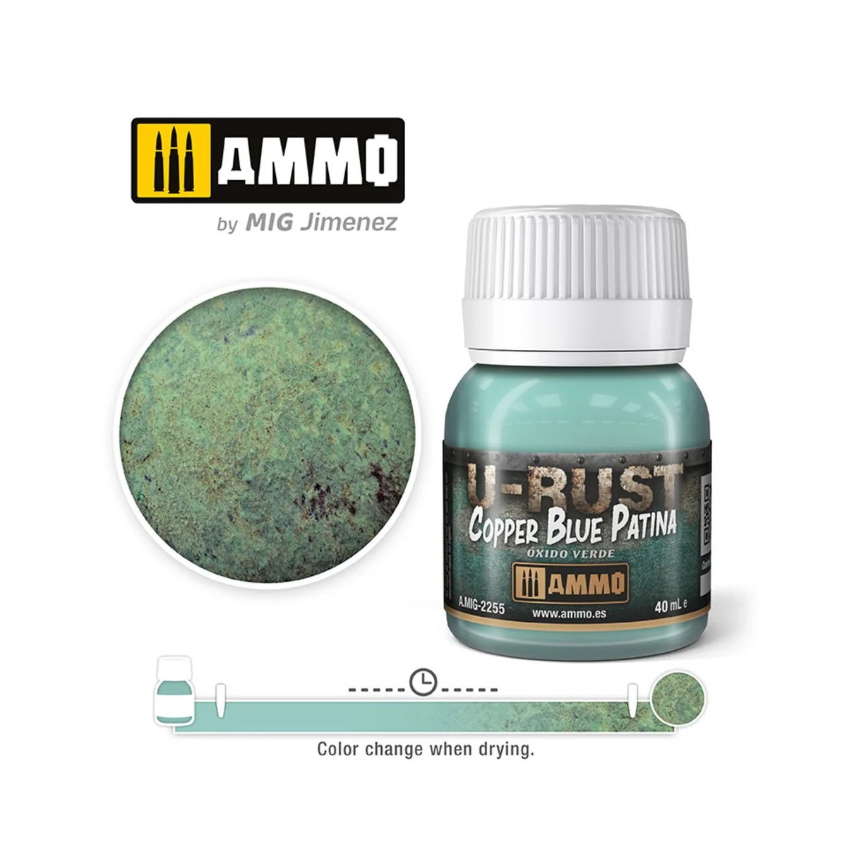 U-RUST Copper Blue Patina (40mL) - AMMO by MIG Jimenez A.MIG-2255