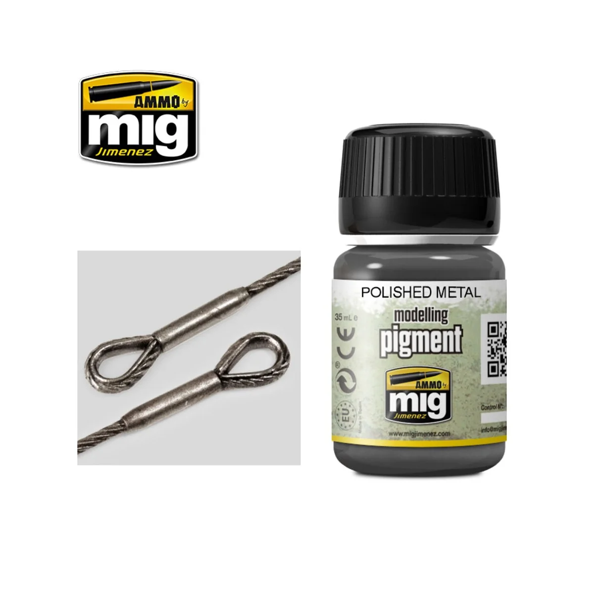 PIGMENT Polished Metal - AMMO by MIG Jimenez A.MIG-3021 PIGMENT Polished Metal - AMMO by MIG Jimenez A.MIG-3021