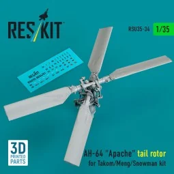 AH-64 Apache tail rotor for Takom/Meng/Snowman kit (3D Printed), 1/...
