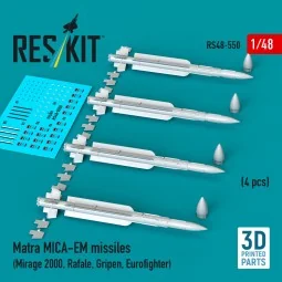 Matra MICA-EM missiles (4 pcs) (Mirage 2000, Rafale, Gripen, Eurofi...