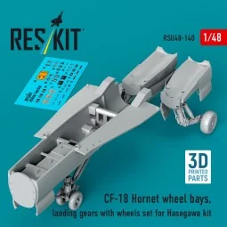 CF-18 Hornet wheel bays, landing gears with wheels set for Hasegawa...