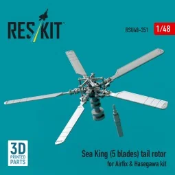 Sea King (5 blades) tail rotor for Airfix & Hasegawa kit (3D printe...