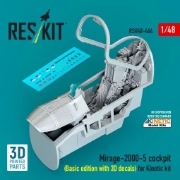 Mirage-2000-5 cockpit (Basic edition with 3D decals) for Kinetic ki...