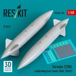 Tornado 2250L underwing fuel tanks (RAF, RSAF) (2 pcs) (3D Printed)...
