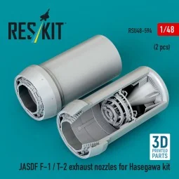 JASDF F-1 / T-2 exhaust nozzles for Hasegawa kit (3D Printed), 1/48...