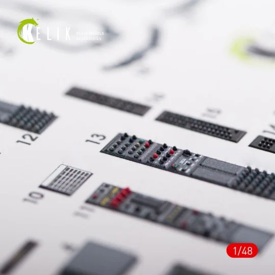 AH-64D Apache longbow interior 3D decals for Hasegawa kit, 1/48 - K...