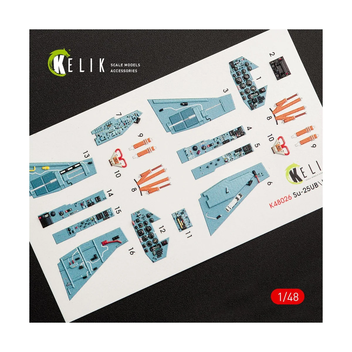 SU-25UB interior 3D decals for Smer/KP kit, 1/48 - Kelik K48026