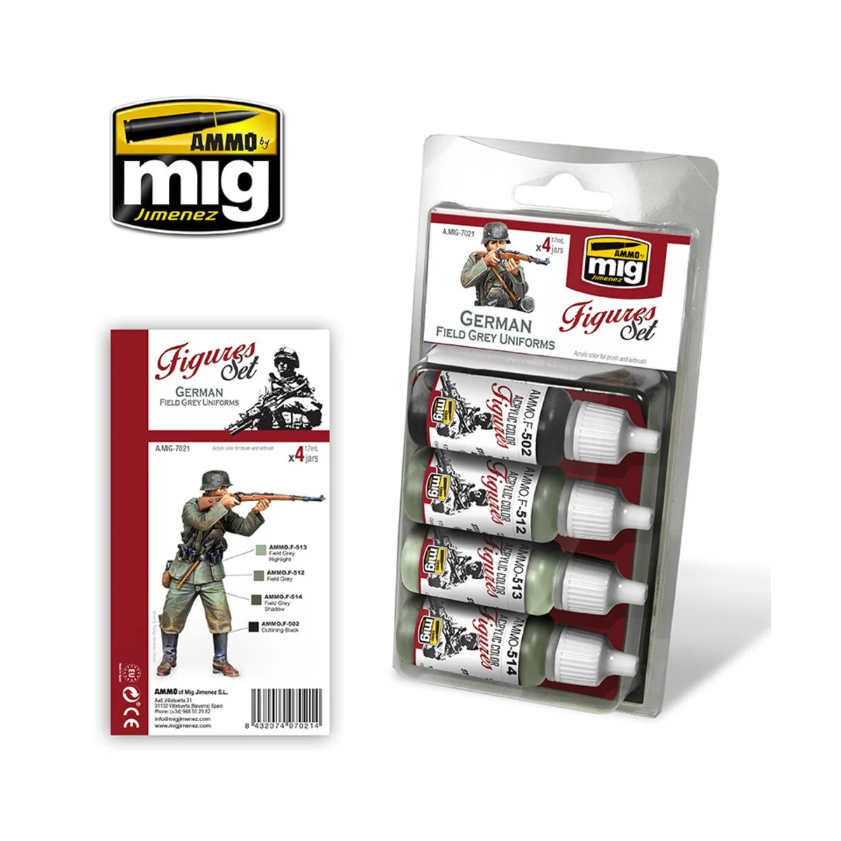 German Field Grey Uniforms Figures Set - AMMO by MIG Jimenez A.MIG-... German Field Grey Uniforms Figures Set - AMMO by MIG Jimenez A.MIG-...