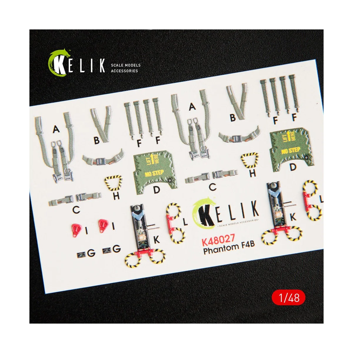 F-4B interior 3D decals for Tamiya kit, 1/48 - Kelik K48027