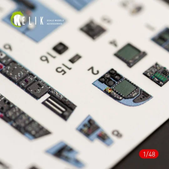 F/A-18A Hornet interior 3D decals for Kinetic kit, 1/48 - Kelik K48028