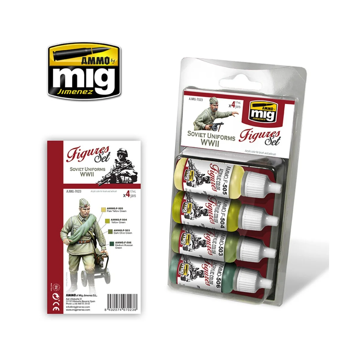 Soviet uniforms WWII Figures Set - AMMO by MIG Jimenez A.MIG-7023 Soviet uniforms WWII Figures Set - AMMO by MIG Jimenez A.MIG-7023