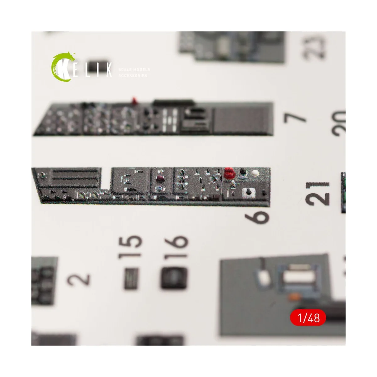 F/A-18B Hornet interior 3D decals for Kinetic kit, 1/48 - Kelik K48033