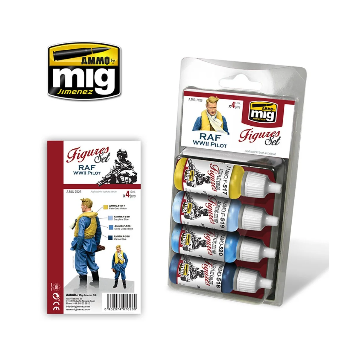 RAF WWII Pilot Figures Set - AMMO by MIG Jimenez A.MIG-7026