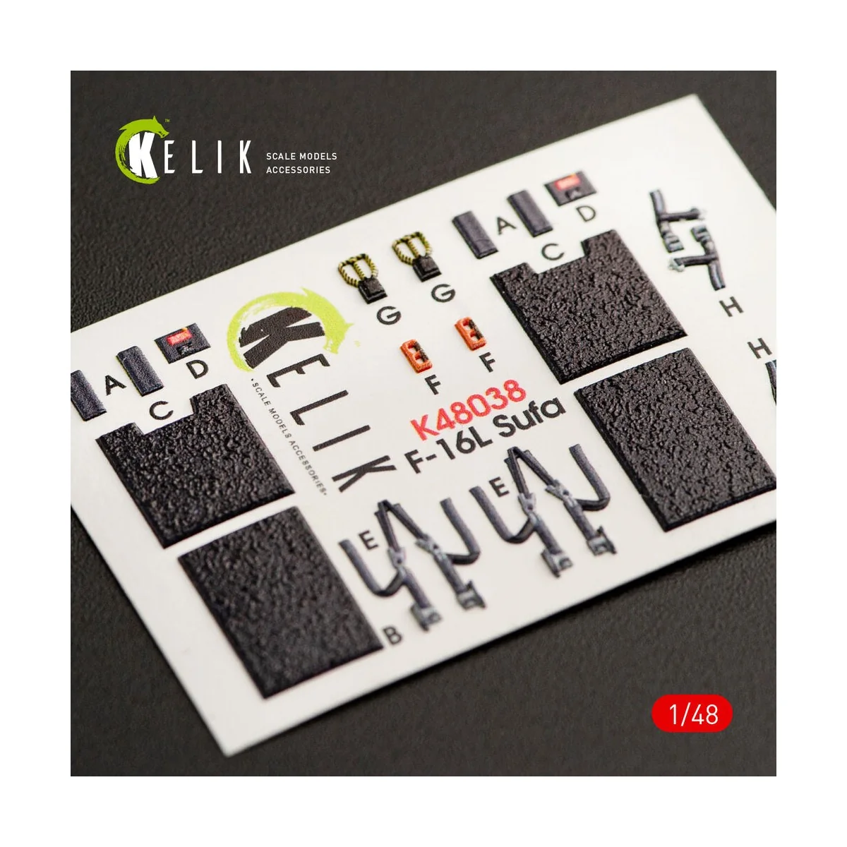 F-16I Sufa interior 3D decals for Kinetic kit, 1/48 - Kelik K48038