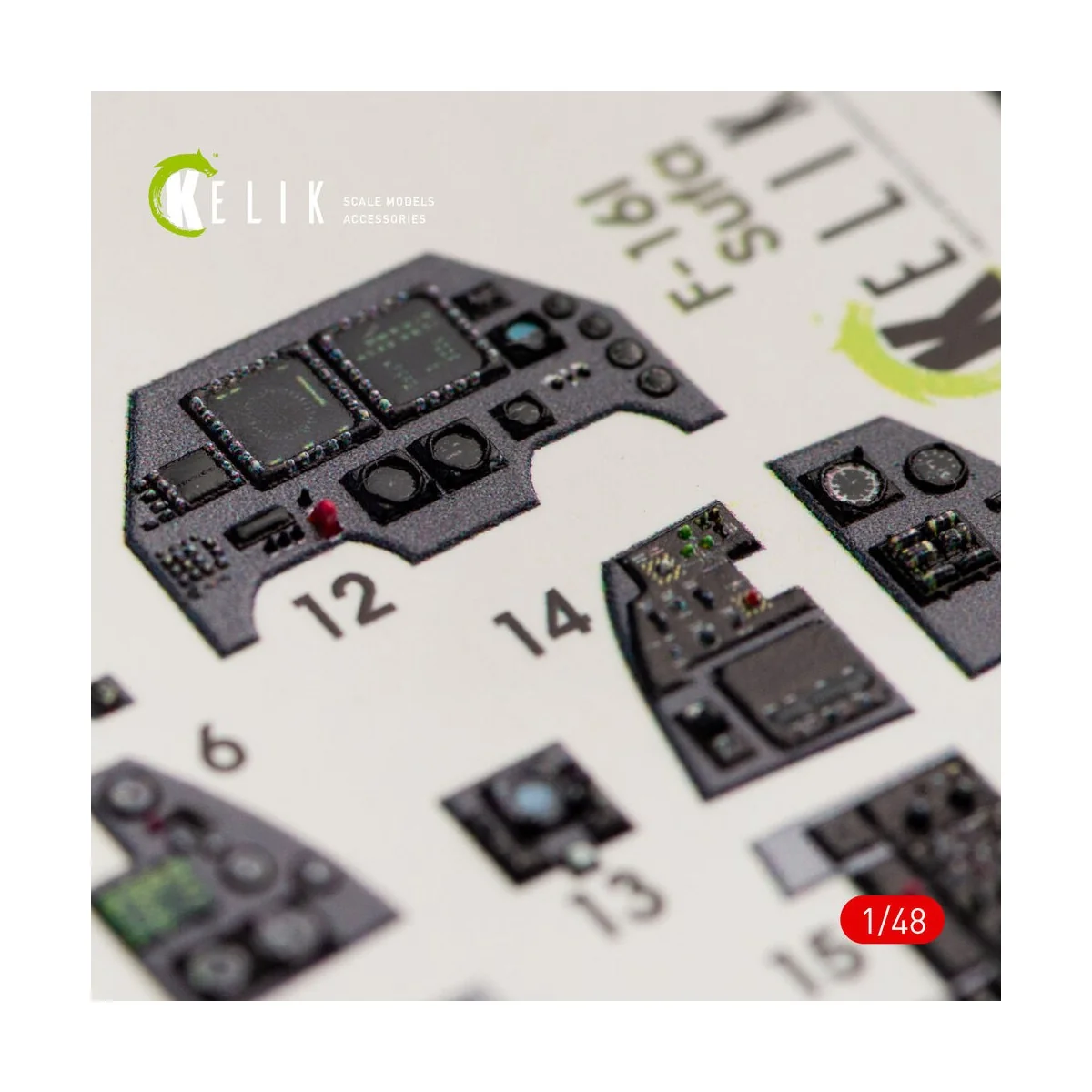 F-16I Sufa interior 3D decals for Kinetic kit, 1/48 - Kelik K48038