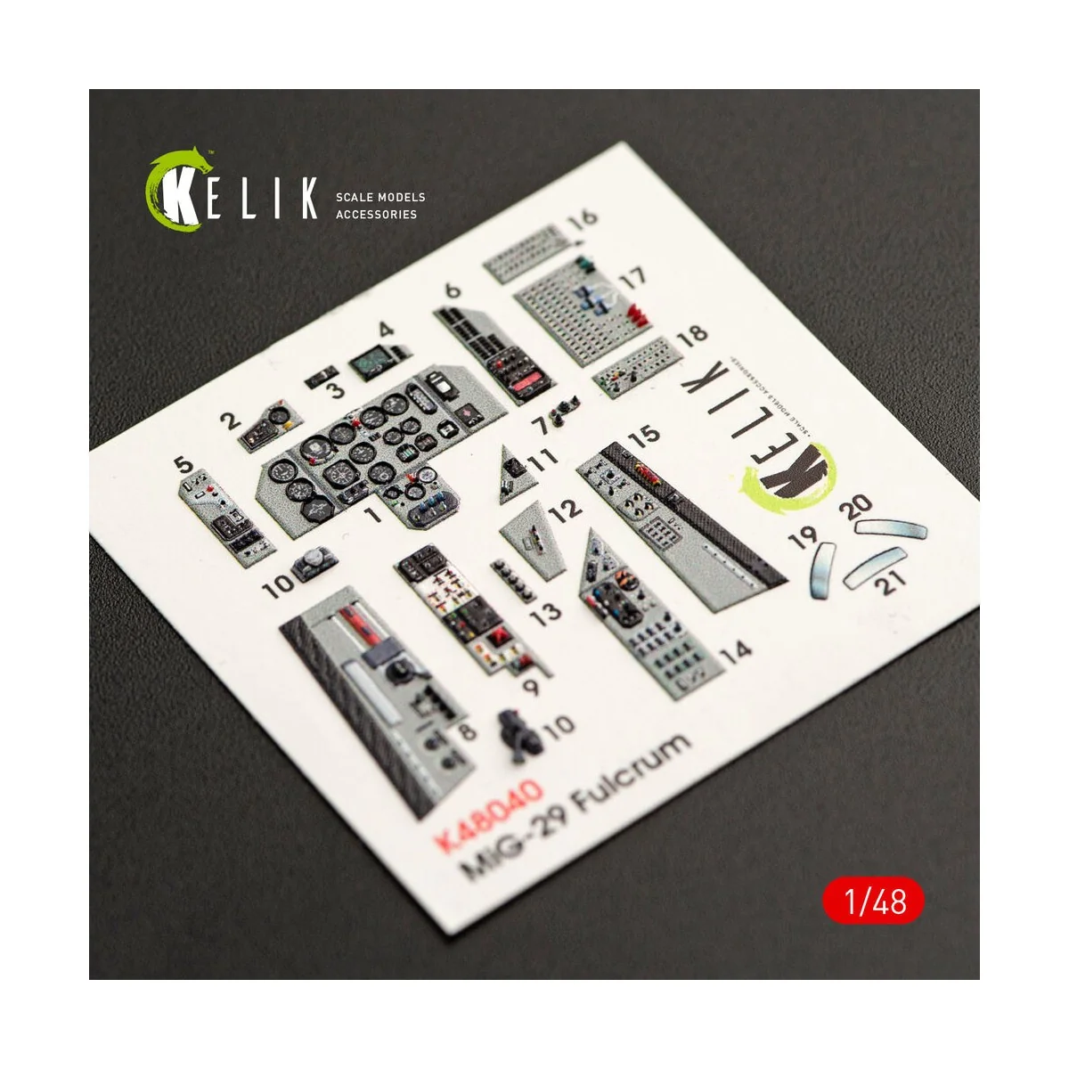 MiG-29A (9-12) Fulcrum interior 3D decals for GWH kit, 1/48 - Kelik...
