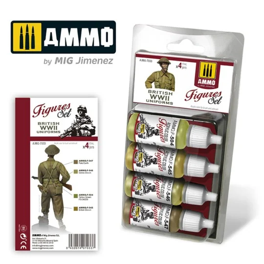 British WWII Uniforms Figures Set - AMMO by MIG Jimenez A.MIG-7033 British WWII Uniforms Figures Set - AMMO by MIG Jimenez A.MIG-7033