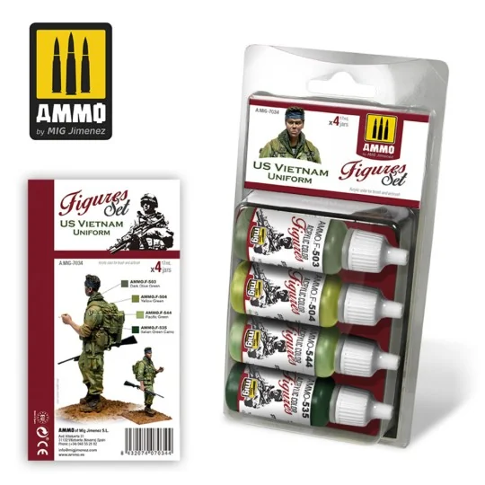 US Vietnam Uniform Figures Set - AMMO by MIG Jimenez A.MIG-7034