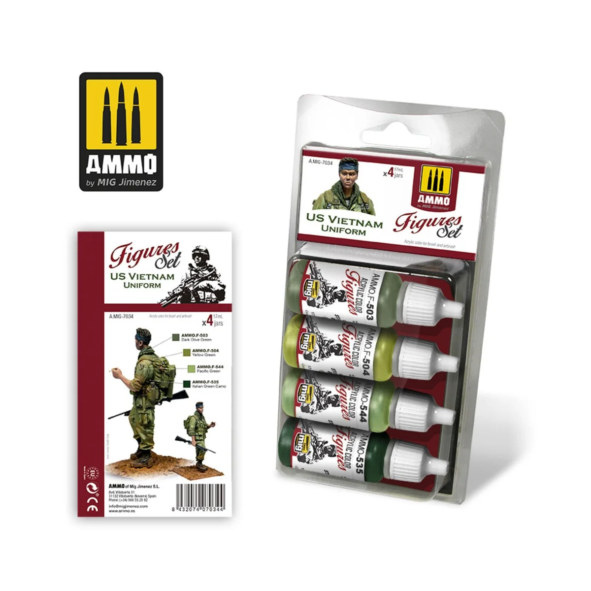 US Vietnam Uniform Figures Set - AMMO by MIG Jimenez A.MIG-7034 US Vietnam Uniform Figures Set - AMMO by MIG Jimenez A.MIG-7034