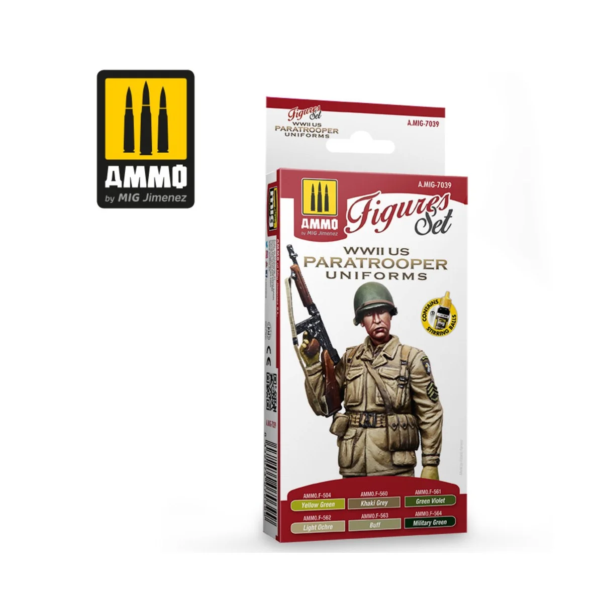 WWII US Paratroopers Figures Set - AMMO by MIG Jimenez A.MIG-7039