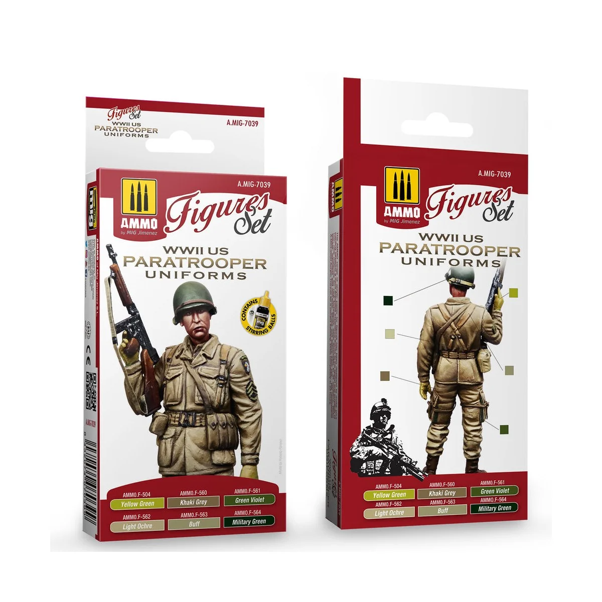 WWII US Paratroopers Figures Set - AMMO by MIG Jimenez A.MIG-7039